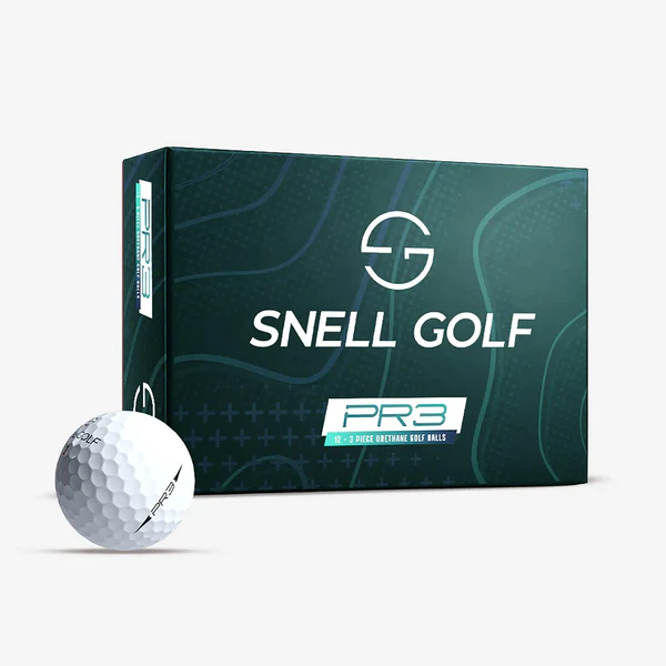 Retail box for Snell Golf PR3 golf balls